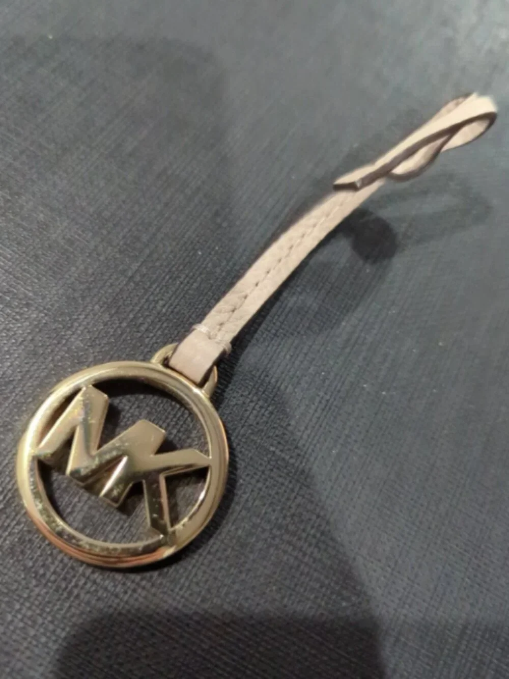 Michael Kors Bag Charm with Leather Strap Gold